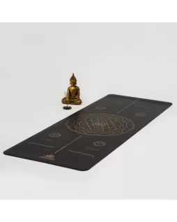 Коврик для йоги — Sri Yantra Grey Gold